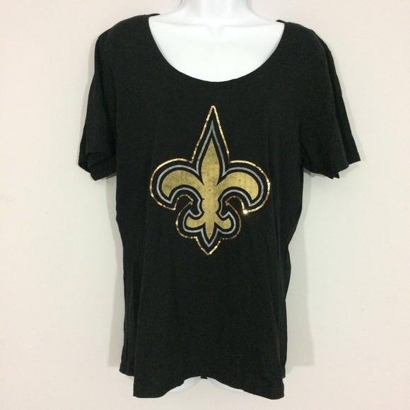 47 Tops - '47 Brand Womens L New Orleans Saints Sequined Top